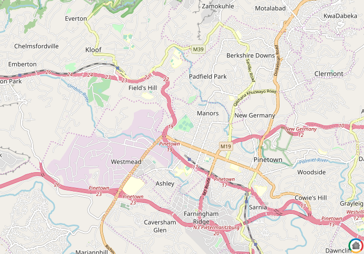 Map location of Fields Hills